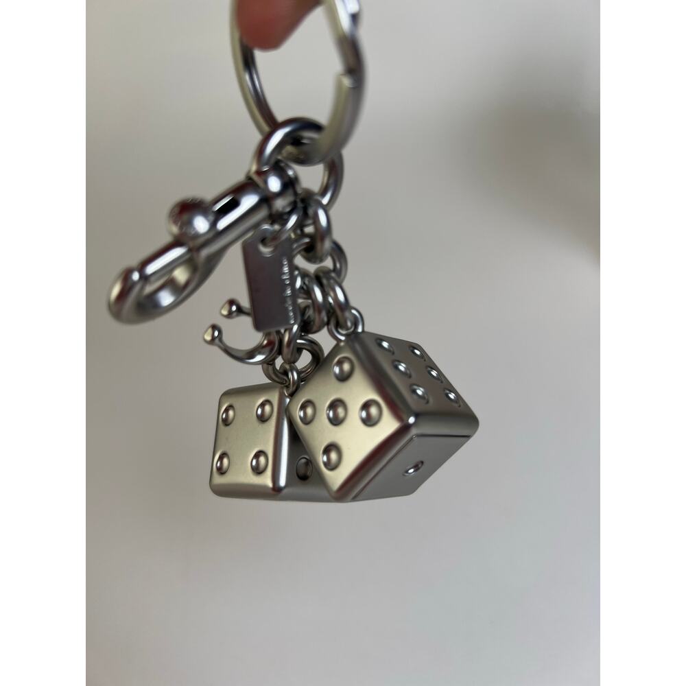 Coach Dice Bag Charm in silver-tone metal - Picture 4 of 7